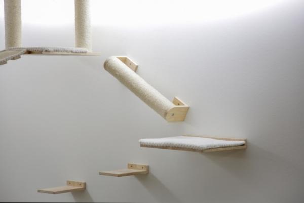 Katzenspielplatz Wand Kerbl Top XL - Kletterwand für Katzen Echtholz - zur Wandbefestigung und Deckenbefestigung